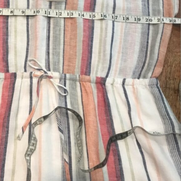 RAILS Wren Marrakesh Stripe Mini Dress Linen Drawstring Women's M - Picture 4 of 8